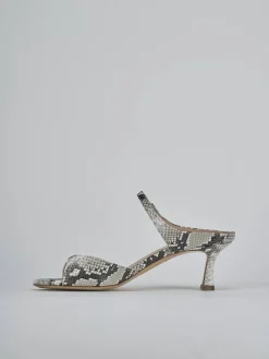 Clearance Ciabatte tacco 5cm pitone Donna Ciabatte