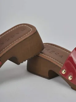 New Ciabatte tacco 3cm vernice Donna Ciabatte