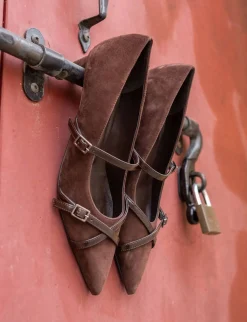 Discount Décolleté tacco 5cm camoscio testa Donna Décolleté