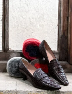 Clearance Décolleté tacco 5cm cocco testa Donna Décolleté