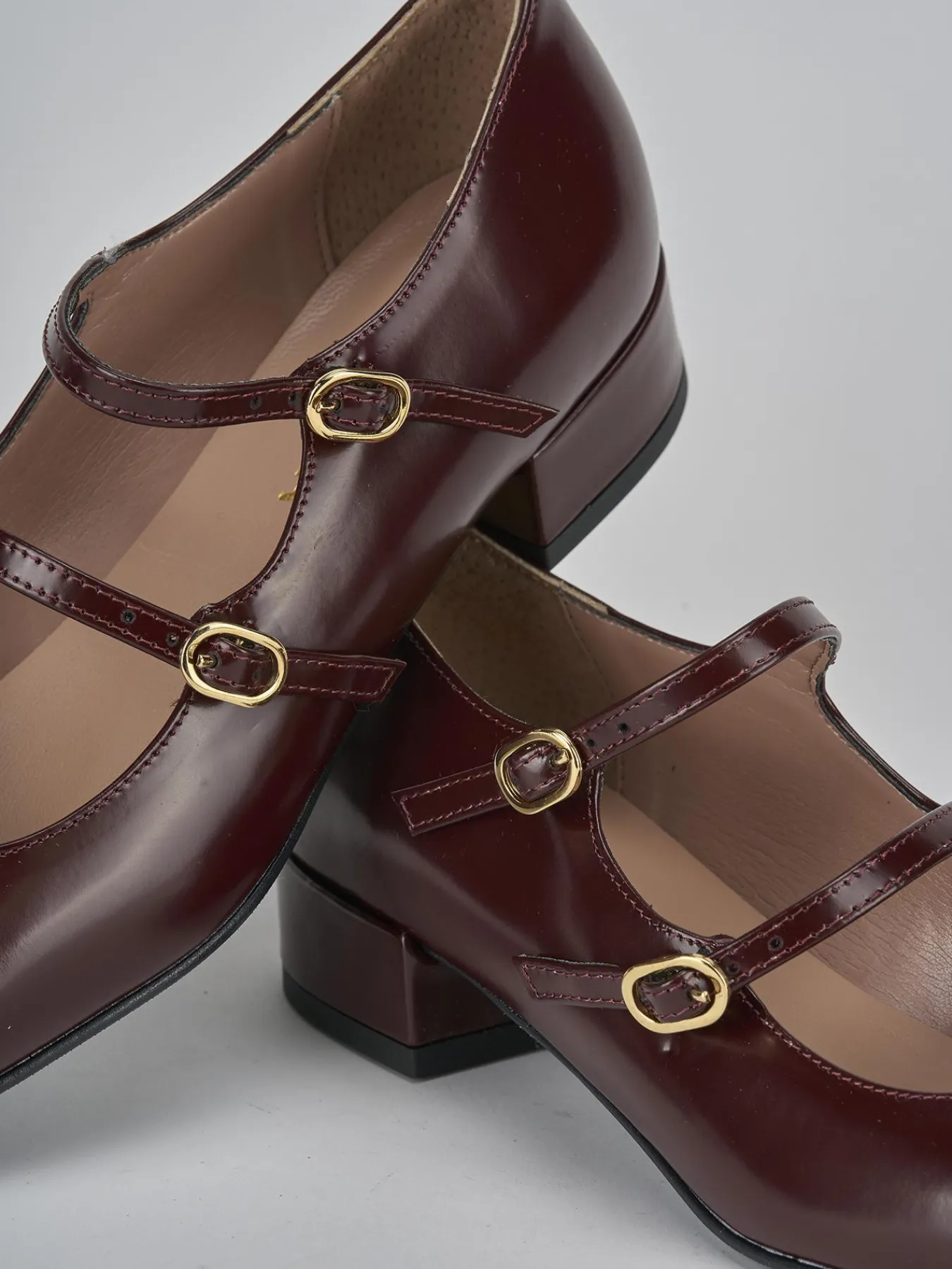 Discount Décolleté tacco 3cm pelle bordo' Donna Décolleté