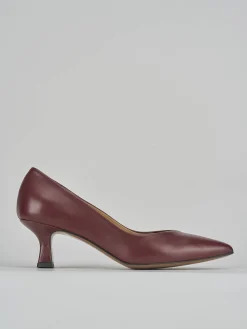 Clearance Décolleté tacco 5cm pelle bordo' Donna Décolleté