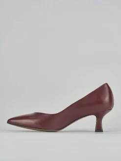 Clearance Décolleté tacco 5cm pelle bordo' Donna Décolleté