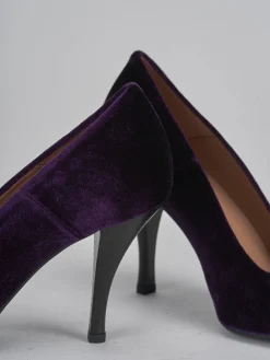 Clearance Décolleté tacco 9cm velluto Donna Décolleté