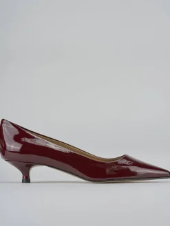 Hot Décolleté tacco 3cm vernice bordo' Donna Décolleté