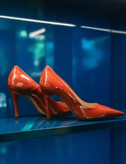 Discount Décolleté tacco 9cm vernice bordo' Donna Décolleté