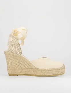 Discount Espadrilla zeppa 9 cm tessuto Donna Espadrillas