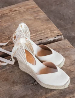 Discount Espadrilla zeppa 9 cm tessuto Donna Espadrillas