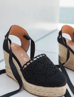 New Espadrillas tacco 11cm camoscio sostenible Donna Espadrillas