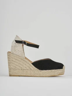 Outlet Espadrillas tacco 9cm camoscio Donna Espadrillas