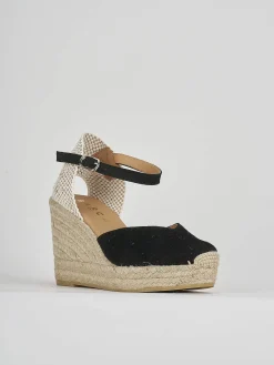 Outlet Espadrillas tacco 9cm camoscio Donna Espadrillas