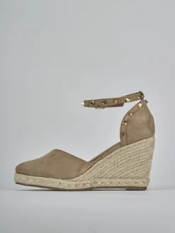 Sale Espadrillas tacco 9cm camoscio sostenible Donna Espadrillas