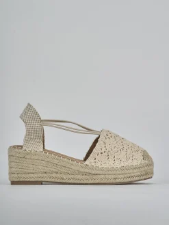 New Espadrillas tacco 6cm camoscio sostenible Donna Espadrillas