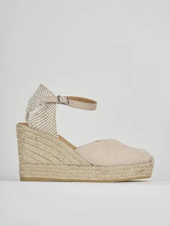 Clearance Espadrillas tacco 9cm camoscio Donna Espadrillas