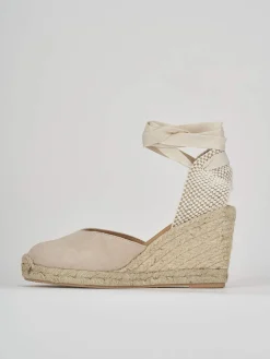 Espadrillas tacco 8cm camoscio Donna Espadrillas