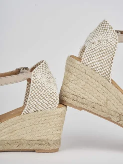 Outlet Espadrillas tacco 7cm camoscio Donna Espadrillas