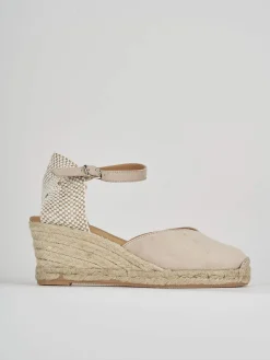 New Espadrillas tacco 6cm camoscio Donna Espadrillas