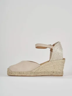 New Espadrillas tacco 6cm camoscio Donna Espadrillas