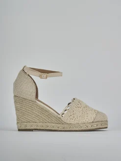 Outlet Espadrillas tacco 9cm pelle Donna Espadrillas