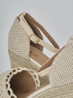Outlet Espadrillas tacco 9cm pelle Donna Espadrillas