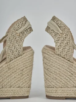 Espadrillas tacco 8cm pelle Donna Espadrillas