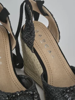 Hot Espadrillas tacco 8cm pelle Donna Espadrillas