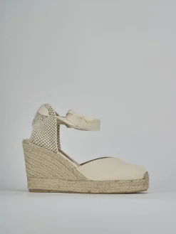 Online Espadrillas tacco 9cm tessuto Donna Espadrillas