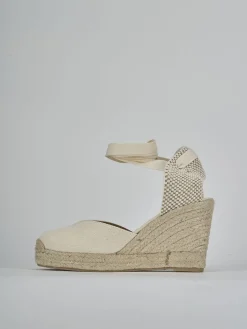 Online Espadrillas tacco 9cm tessuto Donna Espadrillas