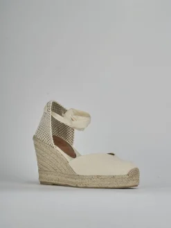 Online Espadrillas tacco 9cm tessuto Donna Espadrillas