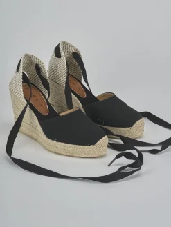 Online Espadrillas tacco 9cm tessuto Donna Espadrillas