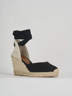 Espadrillas tacco 8cm tessuto Donna Espadrillas