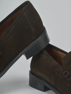 New Mocassini tacco 2cm camoscio testa Donna Mocassini