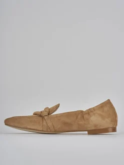 Clearance Mocassini tacco 1cm camoscio Donna Mocassini