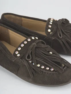 Mocassini tacco 1cm camoscio testa Donna Mocassini