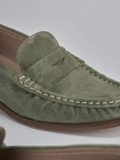 Mocassini tacco 1cm camoscio Donna Mocassini