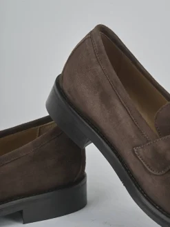 Sale Mocassini tacco 2cm camoscio testa Donna Mocassini