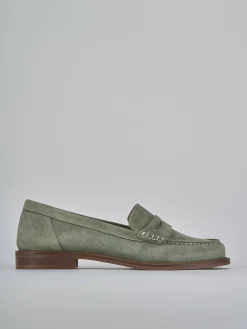 Clearance Mocassini tacco 1cm camoscio Donna Mocassini