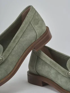 Clearance Mocassini tacco 1cm camoscio Donna Mocassini