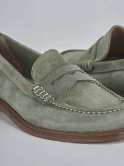 Clearance Mocassini tacco 1cm camoscio Donna Mocassini