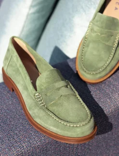 Clearance Mocassini tacco 1cm camoscio Donna Mocassini