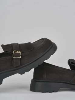 Hot Mocassini tacco 3cm camoscio testa Donna Mocassini