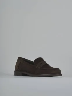 Hot Mocassini tacco 2cm camoscio testa Donna Mocassini