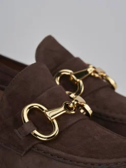 New Mocassini tacco 3cm camoscio testa Donna Mocassini