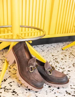 Discount Mocassini tacco 6cm camoscio Donna Mocassini