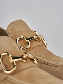 Clearance Mocassini tacco 3cm camoscio Donna Mocassini