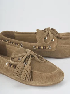 Clearance Mocassini tacco 1cm camoscio Donna Mocassini