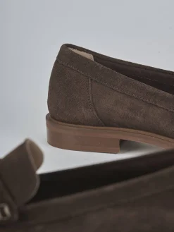 New Mocassini tacco 1cm camoscio testa Donna Mocassini