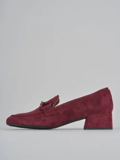 Outlet Mocassini tacco 5cm camoscio bordo' Donna Mocassini