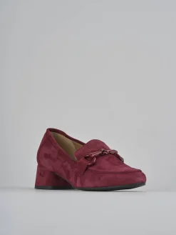 Outlet Mocassini tacco 5cm camoscio bordo' Donna Mocassini
