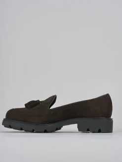 Clearance Mocassini tacco 2cm camoscio testa Donna Mocassini